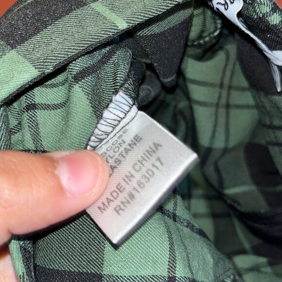 Princess Polly Green & Black Plaid High-Waisted Women's Pants Size 0 - Picture 12 of 14